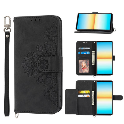Skin-feel Flowers Embossed Wallet Leather Phone Case, For Sony Xperia 10 IV, For Sony Xperia 1 IV, For Google Pixel 6, For Google Pixel 6 Pro