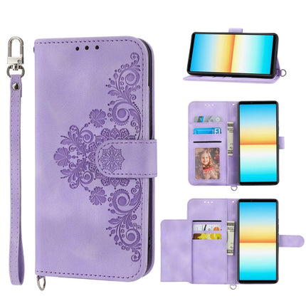 Skin-feel Flowers Embossed Wallet Leather Phone Case, For Sony Xperia 10 IV, For Sony Xperia 1 IV, For Google Pixel 6, For Google Pixel 6 Pro