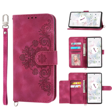 Skin-feel Flowers Embossed Wallet Leather Phone Case, For Sony Xperia 10 IV, For Sony Xperia 1 IV, For Google Pixel 6, For Google Pixel 6 Pro