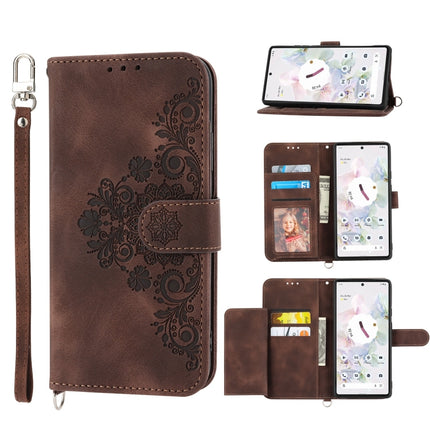 Skin-feel Flowers Embossed Wallet Leather Phone Case, For Sony Xperia 10 IV, For Sony Xperia 1 IV, For Google Pixel 6, For Google Pixel 6 Pro