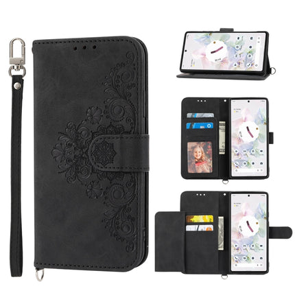 Skin-feel Flowers Embossed Wallet Leather Phone Case, For Sony Xperia 10 IV, For Sony Xperia 1 IV, For Google Pixel 6, For Google Pixel 6 Pro