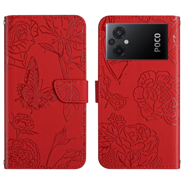 HT03 Skin Feel Butterfly Embossed Flip Leather Phone Case, For Xiaomi Poco M5 4G/5G/M4 5G, For Xiaomi Poco M5s, For Xiaomi Redmi A1, For Xiaomi Redmi K50 Ultra/12T/12T Pro
