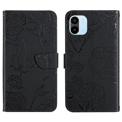 HT03 Skin Feel Butterfly Embossed Flip Leather Phone Case, For Xiaomi Poco M5 4G/5G/M4 5G, For Xiaomi Poco M5s, For Xiaomi Redmi A1, For Xiaomi Redmi K50 Ultra/12T/12T Pro