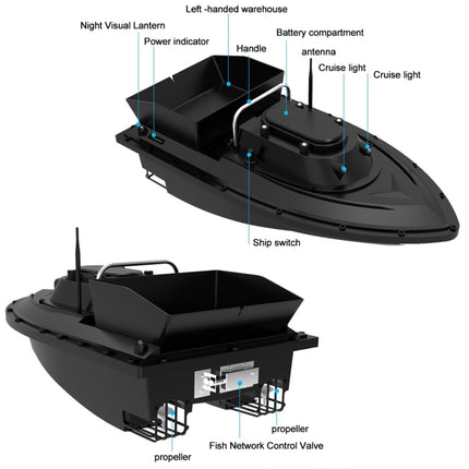 Multi-function Intelligent Remote Control Nest Ship Fishing Bait Boat, Without Decoupler, D12, D12F