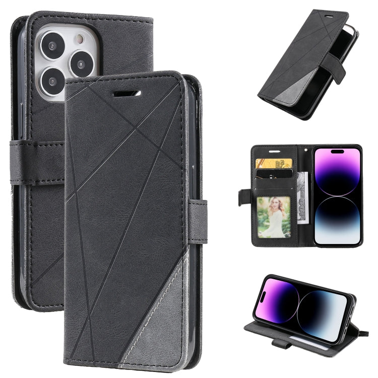 Skin Feel Splicing Leather Phone Case, For iPhone 14 Pro Max, For iPhone 14 Pro, For iPhone 14, For iPhone 14 Plus