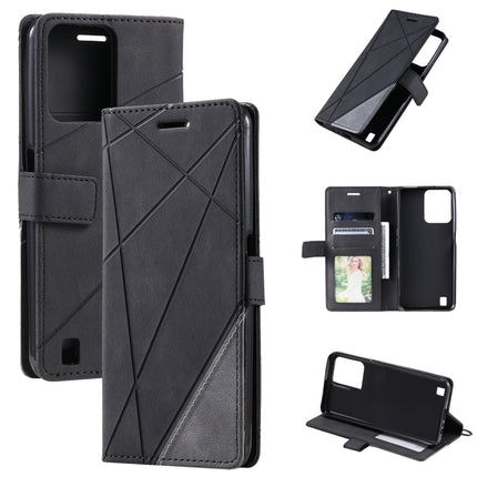 Skin Feel Splicing Leather Phone Case, For Samsung Galaxy A23 4G, For Realme C21Y, For Realme C31, For Realme C35