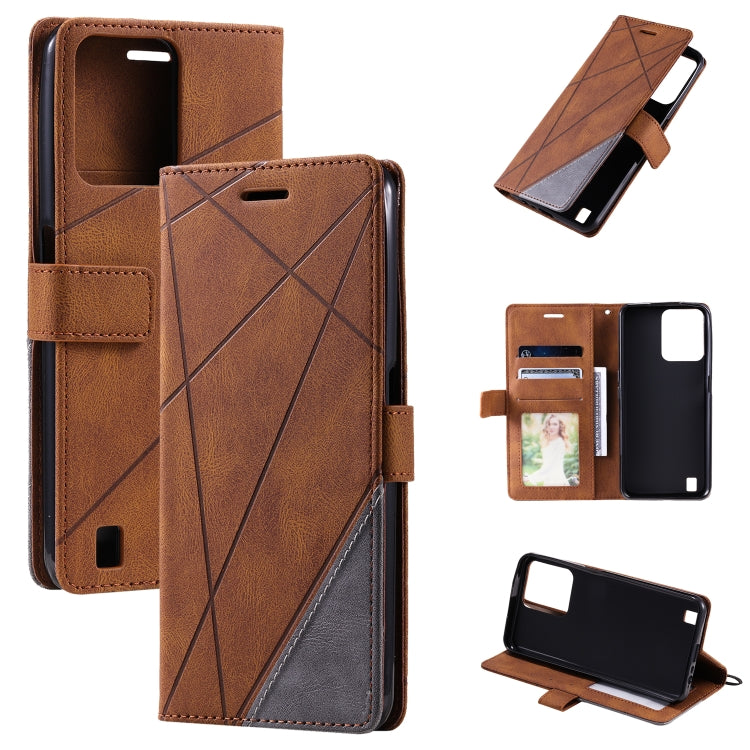 Skin Feel Splicing Leather Phone Case, For Samsung Galaxy A23 4G, For Realme C21Y, For Realme C31, For Realme C35