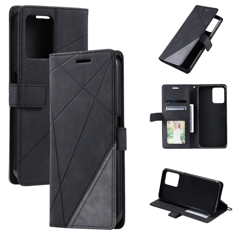 Skin Feel Splicing Leather Phone Case, For Samsung Galaxy A23 4G, For Realme C21Y, For Realme C31, For Realme C35