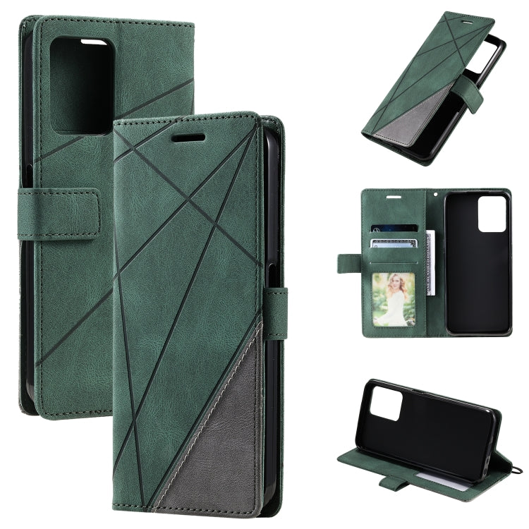 Skin Feel Splicing Leather Phone Case, For Samsung Galaxy A23 4G, For Realme C21Y, For Realme C31, For Realme C35