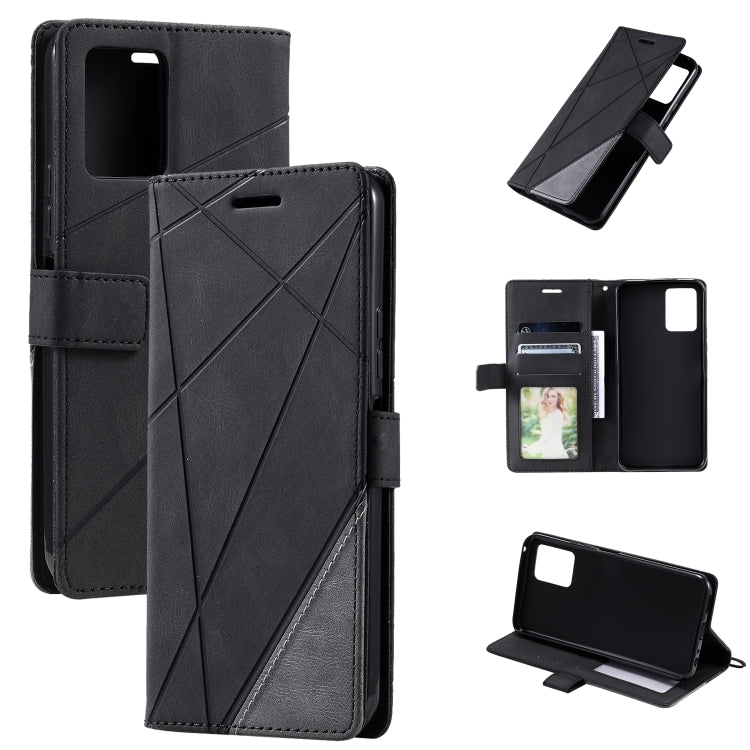 Skin Feel Splicing Leather Phone Case, For vivo Y21 2021 / Y33s, For Xiaomi Redmi 10C 4G / 10 Indian, For Xiaomi Poco M4 Pro 4G, For OPPO Find X5 Lite