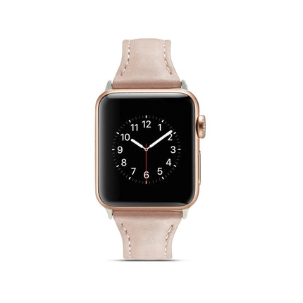 Thin Leather Replacement Wrist Strap Watchband, For Apple Watch 5/4 44mm & 3/2/1 42mm, For Apple Watch 5/4 40mm & 3/2/1 38mm