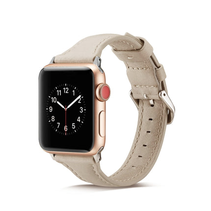 Thin Leather Replacement Wrist Strap Watchband, For Apple Watch 5/4 44mm & 3/2/1 42mm, For Apple Watch 5/4 40mm & 3/2/1 38mm
