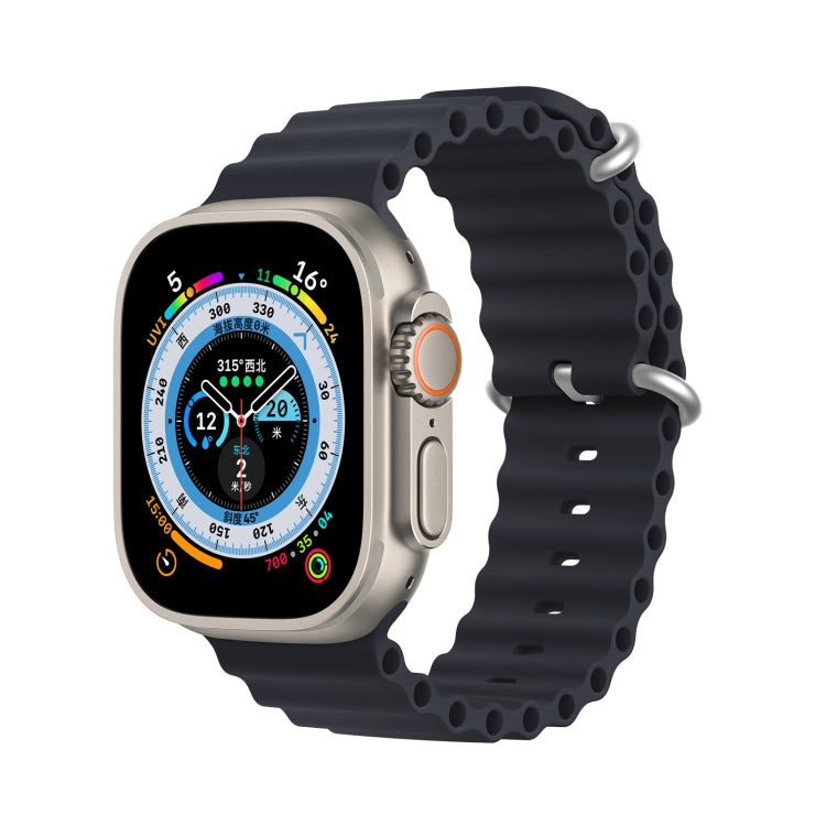 DUX DUCIS Sea Wave Silicone Watch Band For Apple Watch, Series 8&7 45mm / SE 2&6&SE&5&4 44mm / 3&2&1 42mm