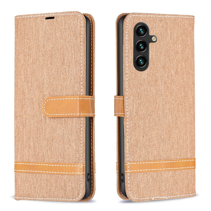 Color Block Denim Texture Leather Phone Case, For Samsung Galaxy A14 5G, For Samsung Galaxy S23+ 5G