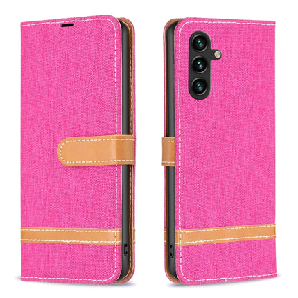 Color Block Denim Texture Leather Phone Case, For Samsung Galaxy A14 5G, For Samsung Galaxy S23+ 5G