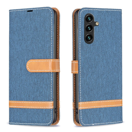 Color Block Denim Texture Leather Phone Case, For Samsung Galaxy A14 5G, For Samsung Galaxy S23+ 5G