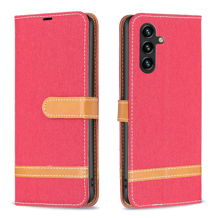 Color Block Denim Texture Leather Phone Case, For Samsung Galaxy A14 5G, For Samsung Galaxy S23+ 5G