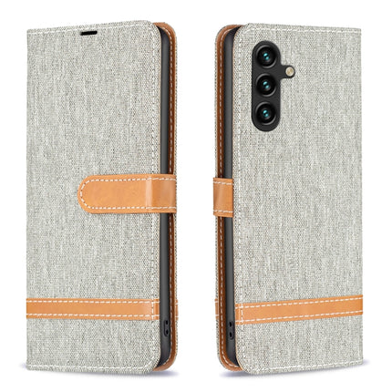 Color Block Denim Texture Leather Phone Case, For Samsung Galaxy A14 5G, For Samsung Galaxy S23+ 5G