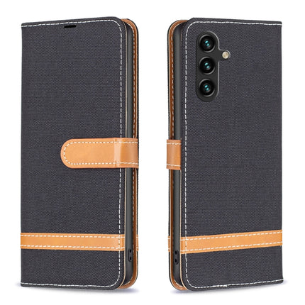 Color Block Denim Texture Leather Phone Case, For Samsung Galaxy A14 5G, For Samsung Galaxy S23+ 5G