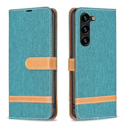 Color Block Denim Texture Leather Phone Case, For Samsung Galaxy A14 5G, For Samsung Galaxy S23+ 5G