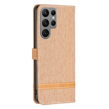 Color Block Denim Texture Leather Phone Case, For Samsung Galaxy S23 Ultra 5G, For Samsung Galaxy S23 5G