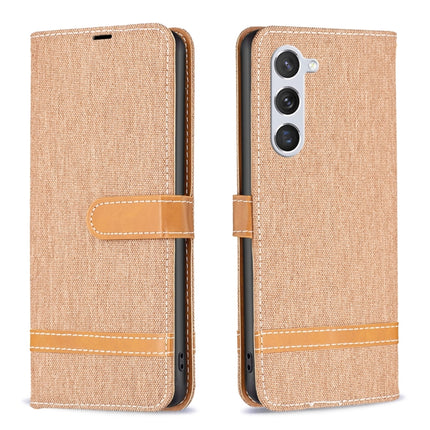 Color Block Denim Texture Leather Phone Case, For Samsung Galaxy S23 Ultra 5G, For Samsung Galaxy S23 5G