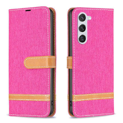 Color Block Denim Texture Leather Phone Case, For Samsung Galaxy S23 Ultra 5G, For Samsung Galaxy S23 5G