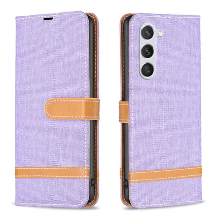 Color Block Denim Texture Leather Phone Case, For Samsung Galaxy S23 Ultra 5G, For Samsung Galaxy S23 5G
