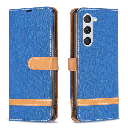 Color Block Denim Texture Leather Phone Case, For Samsung Galaxy S23 Ultra 5G, For Samsung Galaxy S23 5G