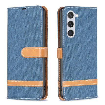 Color Block Denim Texture Leather Phone Case, For Samsung Galaxy S23 Ultra 5G, For Samsung Galaxy S23 5G
