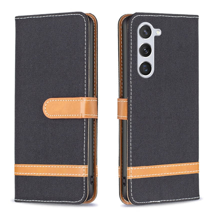 Color Block Denim Texture Leather Phone Case, For Samsung Galaxy S23 Ultra 5G, For Samsung Galaxy S23 5G
