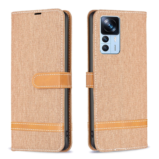 Color Block Denim Texture Leather Phone Case, For Xiaomi 12T / 12T Pro / Redmi K50 Ultra