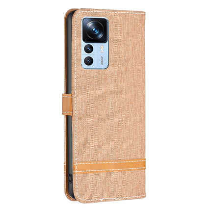 Color Block Denim Texture Leather Phone Case, For Xiaomi 12T / 12T Pro / Redmi K50 Ultra