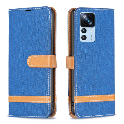 Color Block Denim Texture Leather Phone Case, For Xiaomi 12T / 12T Pro / Redmi K50 Ultra