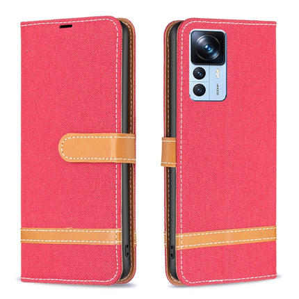 Color Block Denim Texture Leather Phone Case, For Xiaomi 12T / 12T Pro / Redmi K50 Ultra