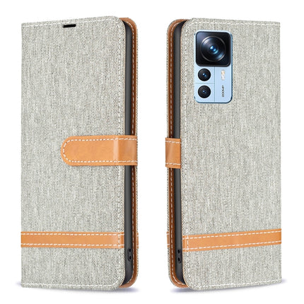 Color Block Denim Texture Leather Phone Case, For Xiaomi 12T / 12T Pro / Redmi K50 Ultra