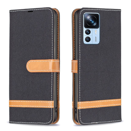 Color Block Denim Texture Leather Phone Case, For Xiaomi 12T / 12T Pro / Redmi K50 Ultra