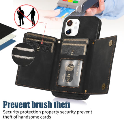 Three-fold RFID Leather Phone Case with Lanyard, For iPhone 11, For iPhone 12, For iPhone 11 Pro, For iPhone 11 Pro Max