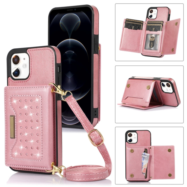 Three-fold RFID Leather Phone Case with Lanyard, For iPhone 11, For iPhone 12, For iPhone 11 Pro, For iPhone 11 Pro Max
