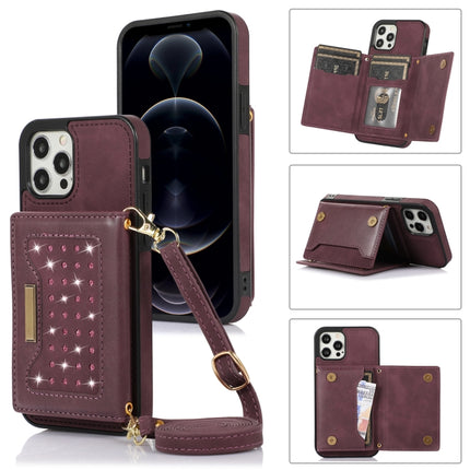 Three-fold RFID Leather Phone Case with Lanyard, For iPhone 12 Pro Max, For iPhone 13, For iPhone 13 Mini, For iPhone 13 Pro
