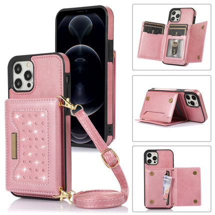 Three-fold RFID Leather Phone Case with Lanyard, For iPhone 12 Pro Max, For iPhone 13, For iPhone 13 Mini, For iPhone 13 Pro