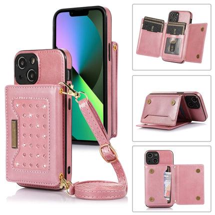 Three-fold RFID Leather Phone Case with Lanyard, For iPhone 12 Pro Max, For iPhone 13, For iPhone 13 Mini, For iPhone 13 Pro