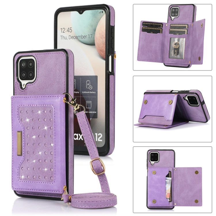 Three-fold RFID Leather Phone Case with Lanyard, For Samsung Galaxy A12, For Samsung Galaxy A13 4G/A13 5G, For Samsung Galaxy A51 4G, For Samsung Galaxy A53 5G, For Samsung Galaxy A52 5G/A52s 5G