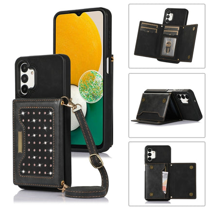 Three-fold RFID Leather Phone Case with Lanyard, For Samsung Galaxy A12, For Samsung Galaxy A13 4G/A13 5G, For Samsung Galaxy A51 4G, For Samsung Galaxy A53 5G, For Samsung Galaxy A52 5G/A52s 5G
