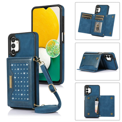 Three-fold RFID Leather Phone Case with Lanyard, For Samsung Galaxy A12, For Samsung Galaxy A13 4G/A13 5G, For Samsung Galaxy A51 4G, For Samsung Galaxy A53 5G, For Samsung Galaxy A52 5G/A52s 5G