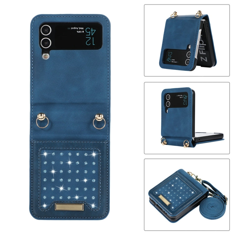Three-fold RFID Leather Phone Case with Lanyard, For Samsung Galaxy Z Flip3 5G, For Samsung Galaxy Z Flip4, For Samsung Galaxy Note20 Ultra, For Samsung Galaxy S20
