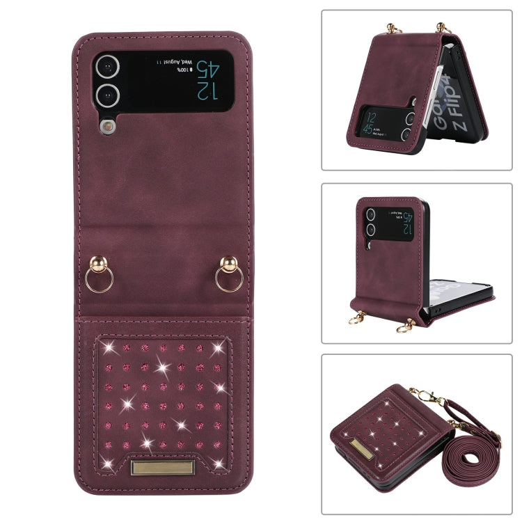Three-fold RFID Leather Phone Case with Lanyard, For Samsung Galaxy Z Flip3 5G, For Samsung Galaxy Z Flip4, For Samsung Galaxy Note20 Ultra, For Samsung Galaxy S20