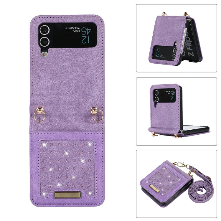 Three-fold RFID Leather Phone Case with Lanyard, For Samsung Galaxy Z Flip3 5G, For Samsung Galaxy Z Flip4, For Samsung Galaxy Note20 Ultra, For Samsung Galaxy S20