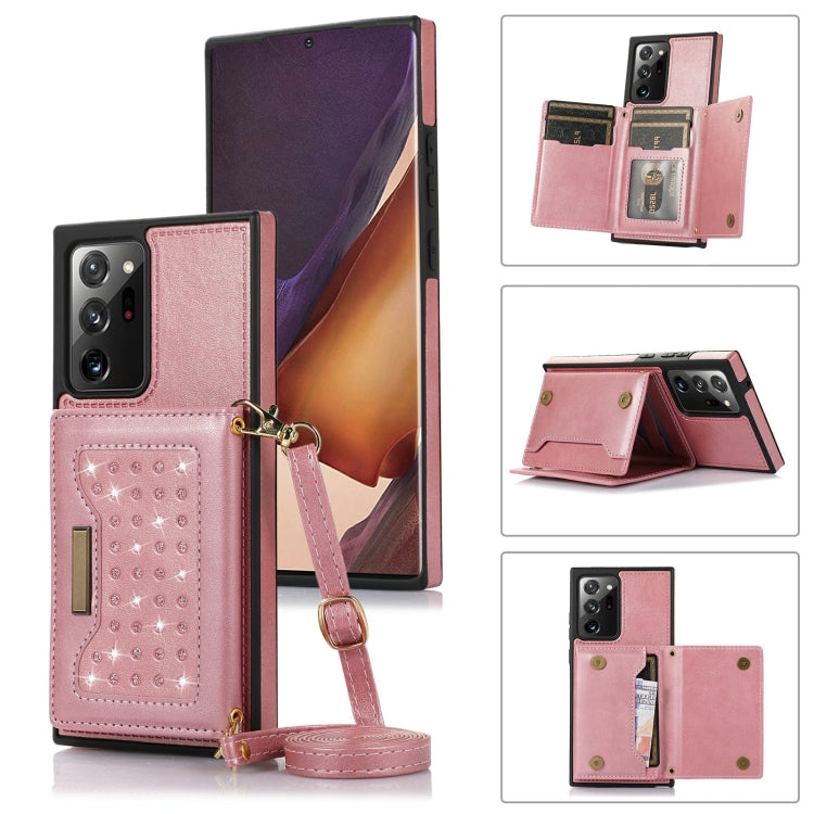Three-fold RFID Leather Phone Case with Lanyard, For Samsung Galaxy Z Flip3 5G, For Samsung Galaxy Z Flip4, For Samsung Galaxy Note20 Ultra, For Samsung Galaxy S20