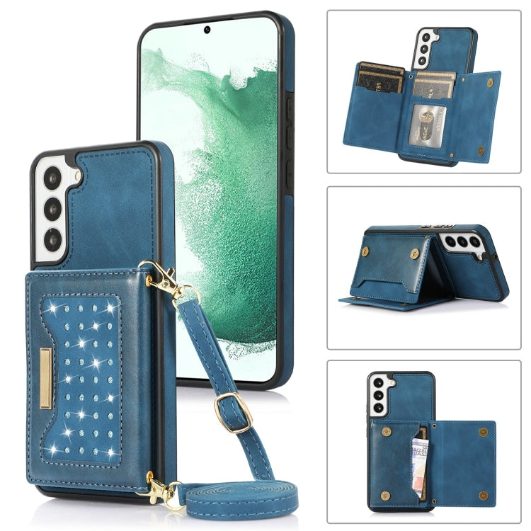Three-fold RFID Leather Phone Case with Lanyard, For Samsung Galaxy S21 Ultra, For Samsung Galaxy S22+, For Samsung Galaxy S21+, For Samsung Galaxy S21 FE